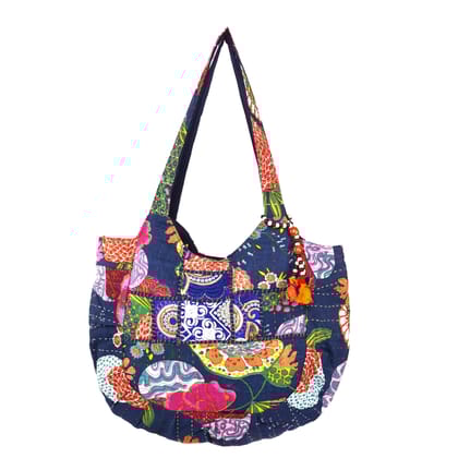 Rajasthani Embroidered Shoulder Bag, Pure Cotton Shoulder Bag With Handmade Beautiful Patchwork