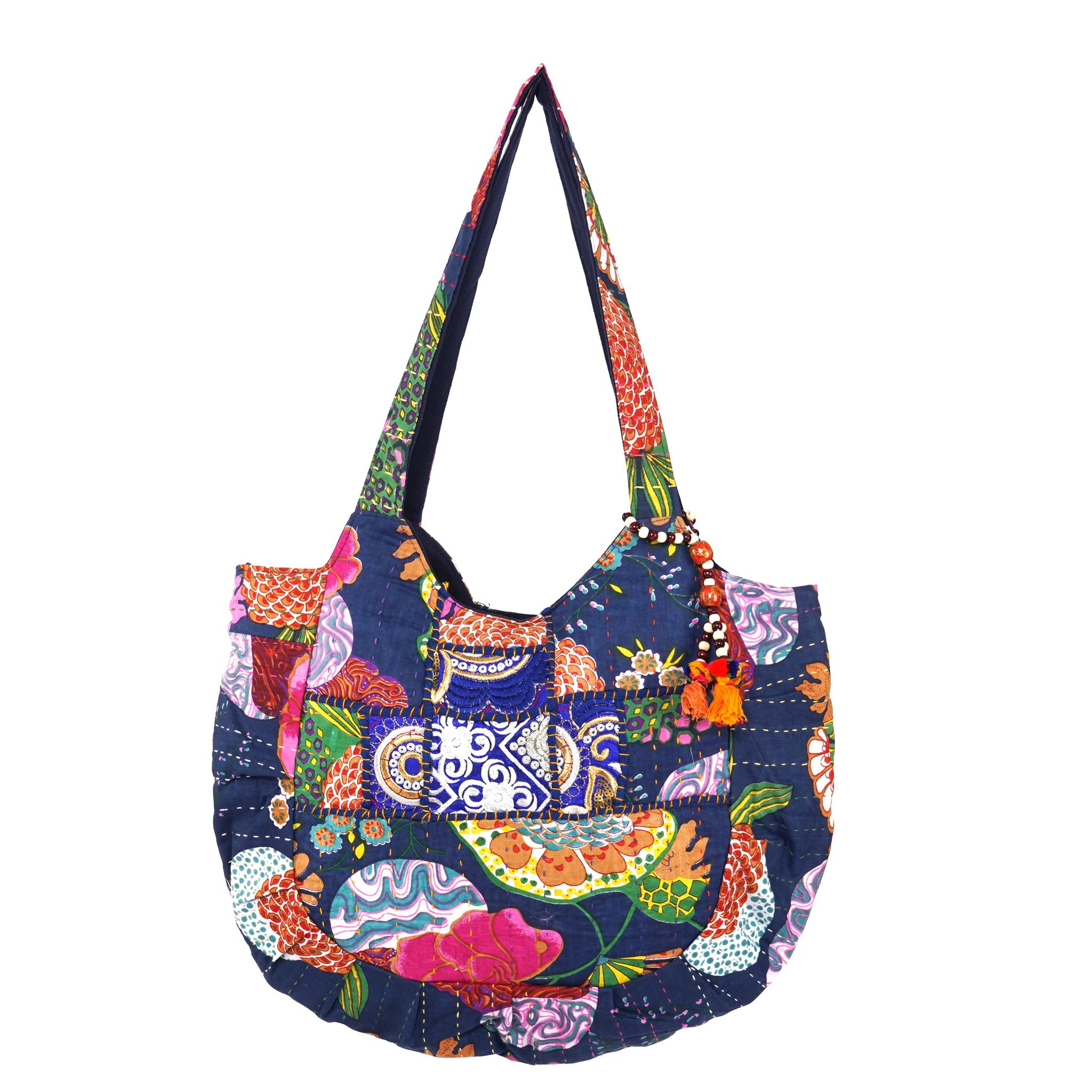 Rajasthani Embroidered Shoulder Bag, Pure Cotton Shoulder Bag With Handmade Beautiful Patchwork