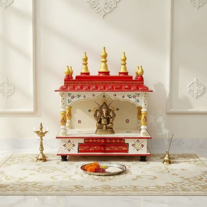 Wooden Indian Temple Painted Wall Decor