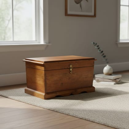 BeautifulAntique Polished Wooden Trunk Box For Storage | Dowry Box