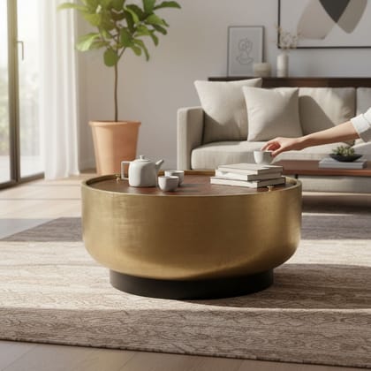 Wooden Drum Storage Table | Coffee Table | Side Table Furniture