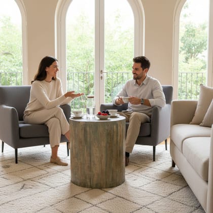 Handicraft Distressed Wooden Cocktail Table Gray Color | Cocktail Table