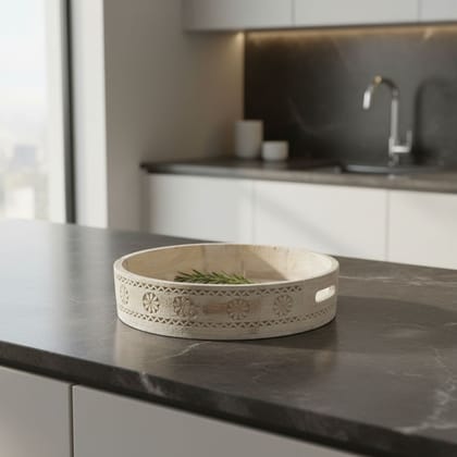 Wooden Carved Serving Tray-Kitchen Decors Handicraft Tray