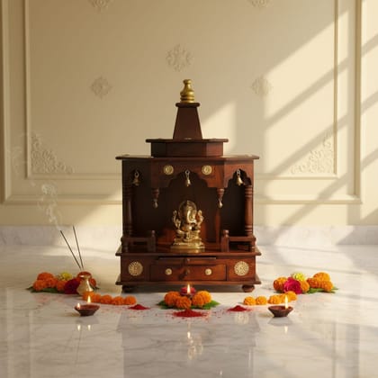 Wooden Wall Temple Mandir-Pooja-Room Decors Mandir