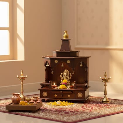 Wooden Wall Temple Mandir-Pooja-Room Decors Mandir