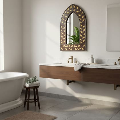 Wooden Rustic Mirrors for Wall Mirror Frame With Glass