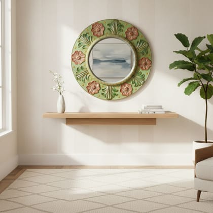 Wood Handicraft Mirror,Home Decors Jharokha-Darpan,Bedroom Mirror,Beautiful Dressing Room Wall Darpan