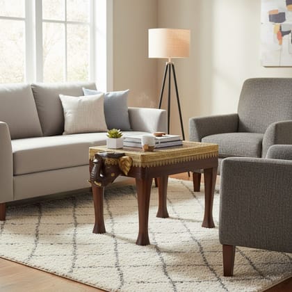 Wooden Brown Natural Elephant Coffee Table Furniture