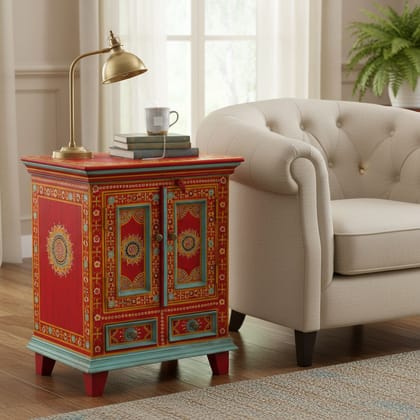 Wooden Painted Bedside Cabinet Side Table