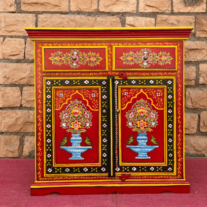 Solid Wood Bedside Table Handicraft Cabinet Desk Drawer