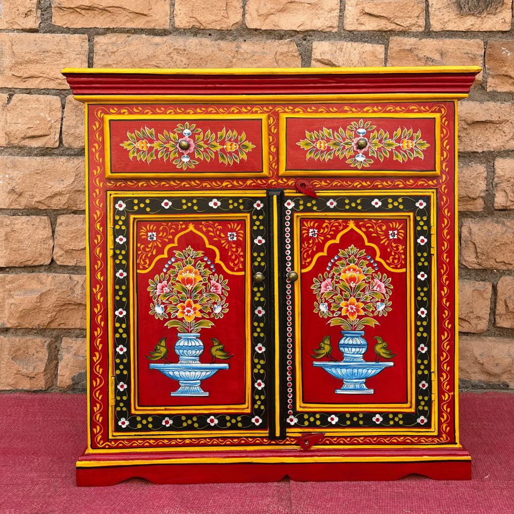 Solid Wood Bedside Table Handicraft Cabinet Desk Drawer