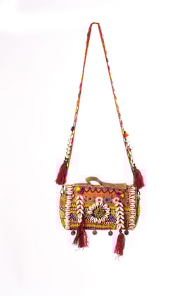 Rajasthani Patchwork Cross Body Handbag with Detachable Sling