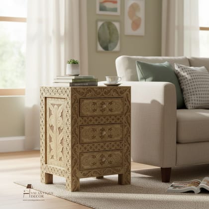 Wooden Chest Drawer Bedside Desk