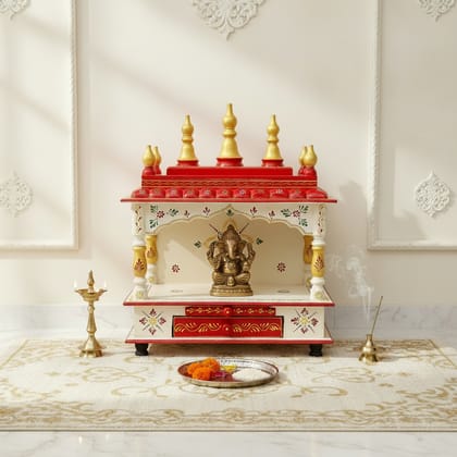 Wooden Indian Temple Painted Wall Decor