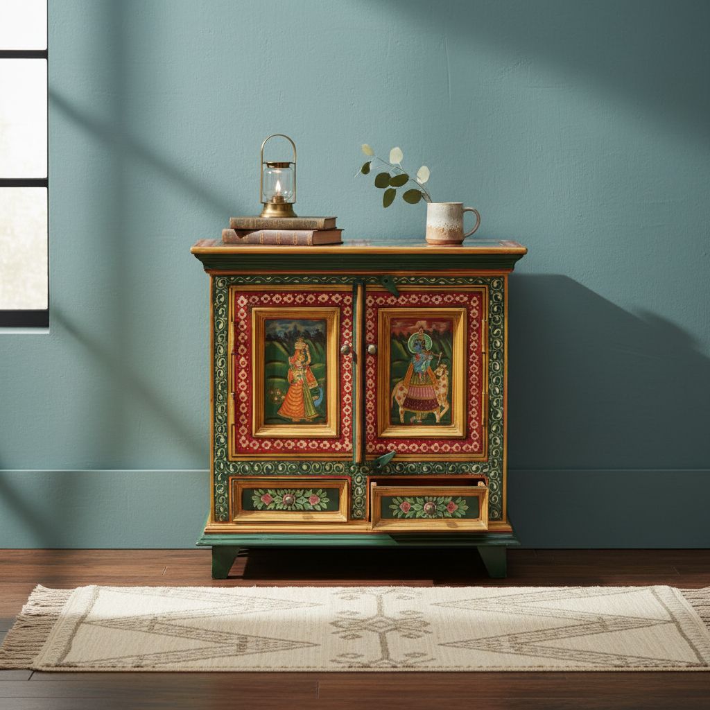 Wooden Painted Desk Drawer Bedside Cabinet