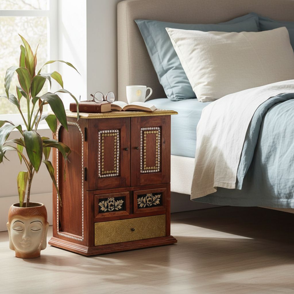 Antique Solid Wood Chest of Drawers-Side Bedside Table