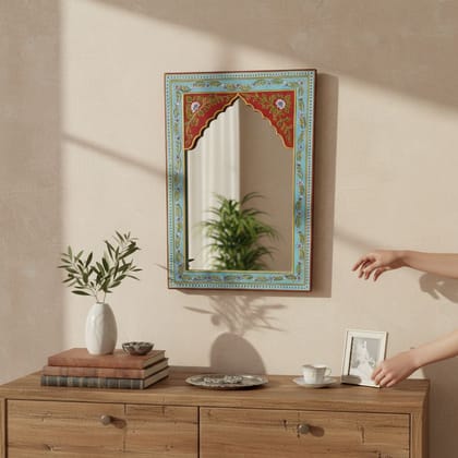 Wooden Painted Wall Glass Mirror