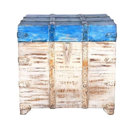 Wooden Antique Look Storage Coffee Table Trunk Box