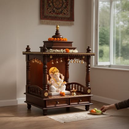 Wooden Temple Wall Mandir | Religious Pooja Mandir