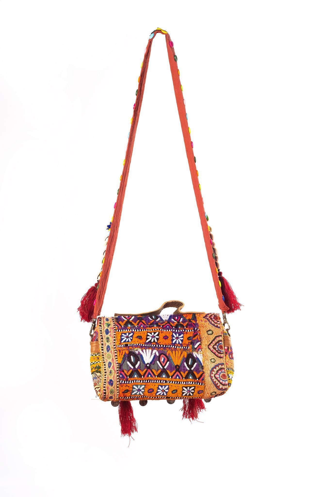 Rajasthani Patchwork Cross Body Handbag with Detachable Sling