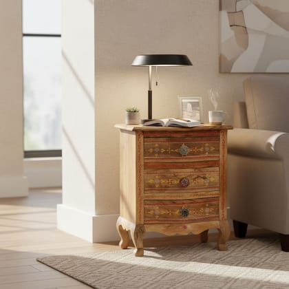 Wooden Painted Bedside Cabinet Desk