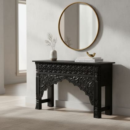 Handicraft Console Table, Wooden Carved Dining Table, Home Decors Lamp-Holder Table, Furniture Table