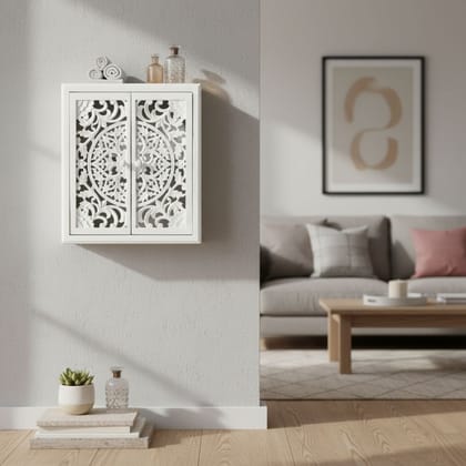 Solid Wood Storage Wall Cabinet-Living Room & Bedroom