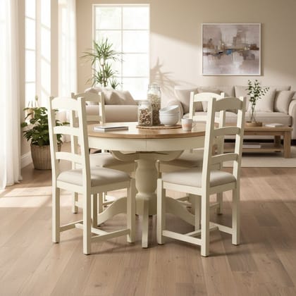 Wooden Round Dining Table with 4 Chair