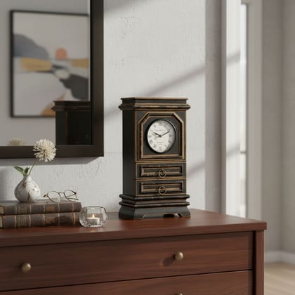 Wooden Showpiece Analog-Clock,Table Decors Analog-Clock for Home/Office,Handicraft Analog-Clock
