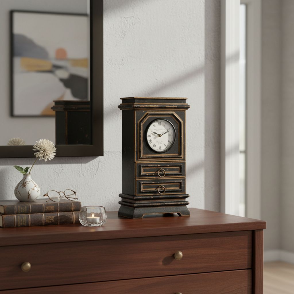 Wooden Showpiece Analog-Clock,Table Decors Analog-Clock for Home/Office,Handicraft Analog-Clock