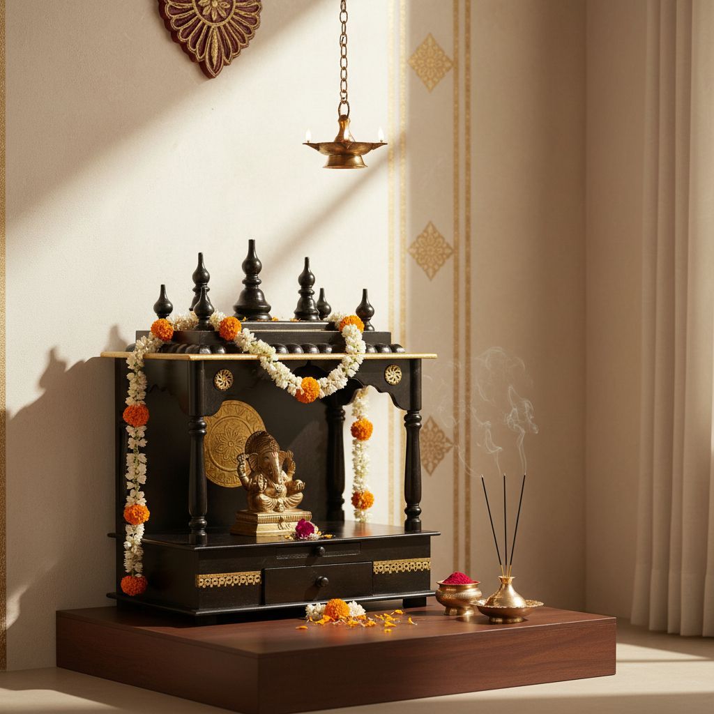 Handicraft Brass Embossed Wall-Temple, Carved Toran-Open Mandap Wooden Temple, Pooja-Room Decors Desk-Temple, Gift-Temple for Anniversery-Farewall-Retirement