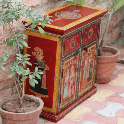 Wooden Painted Storage Cabinet-Side Desk Bedside