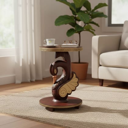 Wooden Brass Metal Duck Coffee Table