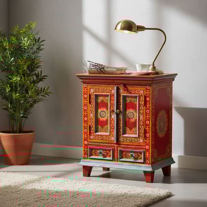 Wooden Painted Bedside Cabinet Side Table