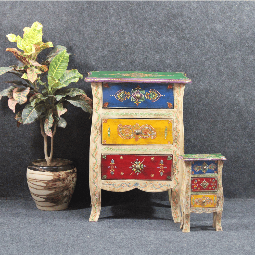 Wooden Desk Drawer Bedside Table-Nightstand Organizer Desk