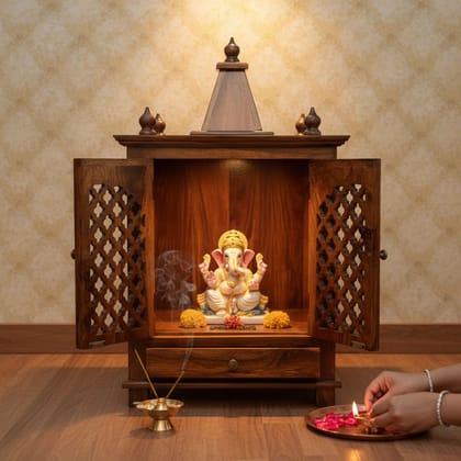 BAANMATA INTERNATIONAL Handicraft Wall-Temple Pooja Mandir