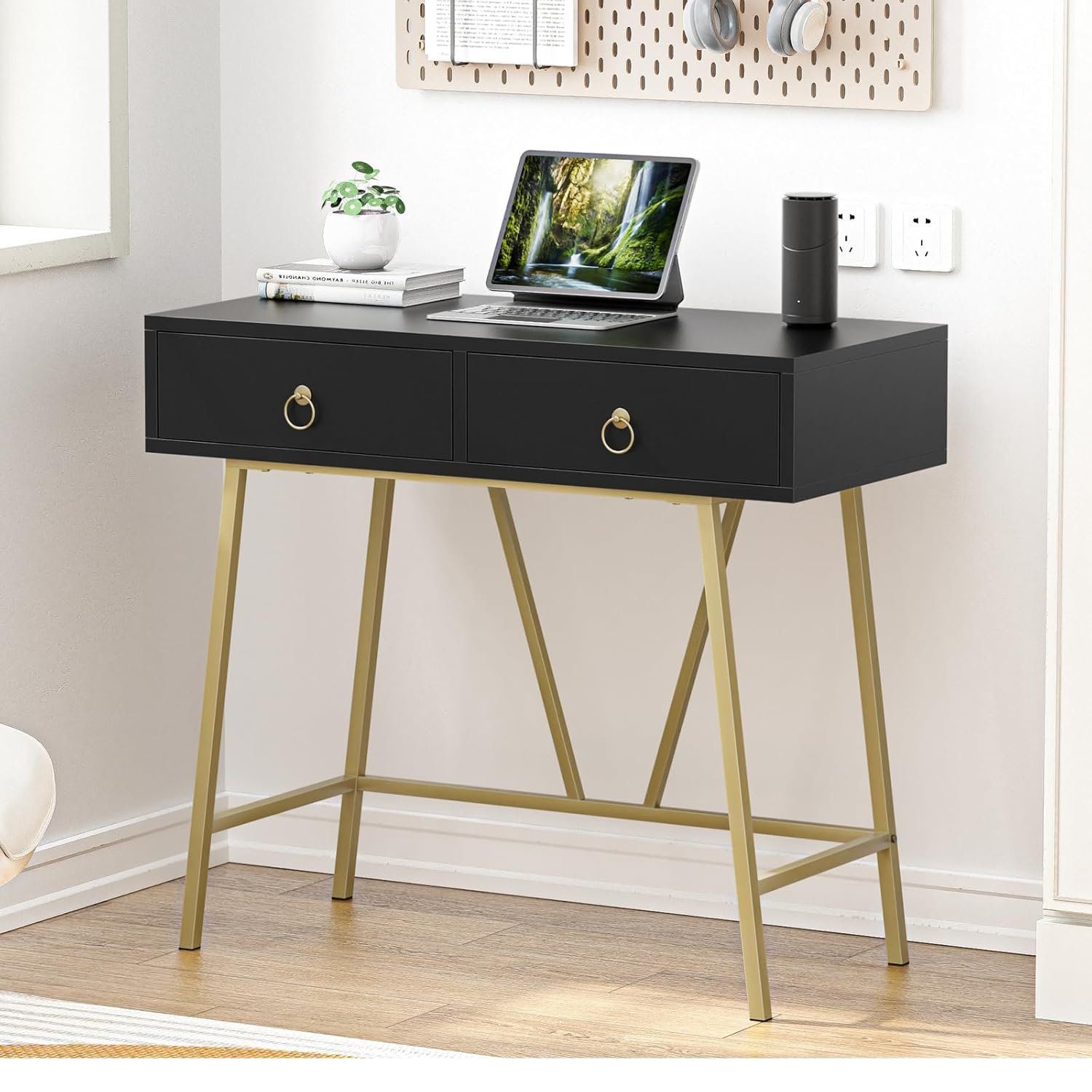 Wood Black Color Dresser Table-End Table