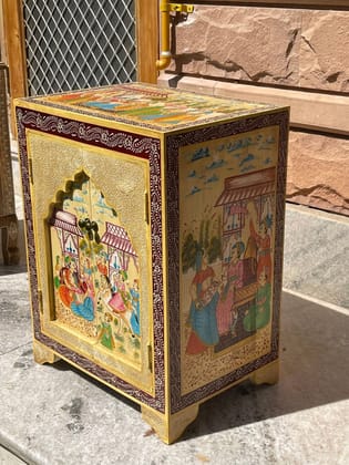 Wooden Royal-Painted Bedside-Storage Cabinet