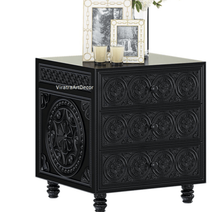 Wooden Drawer Sideboard Color Black | Storage Cabinet