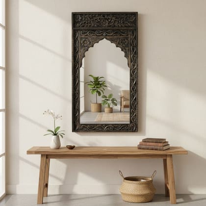 Wooden Carved Frame Mirror Glass-Dressing Mirror