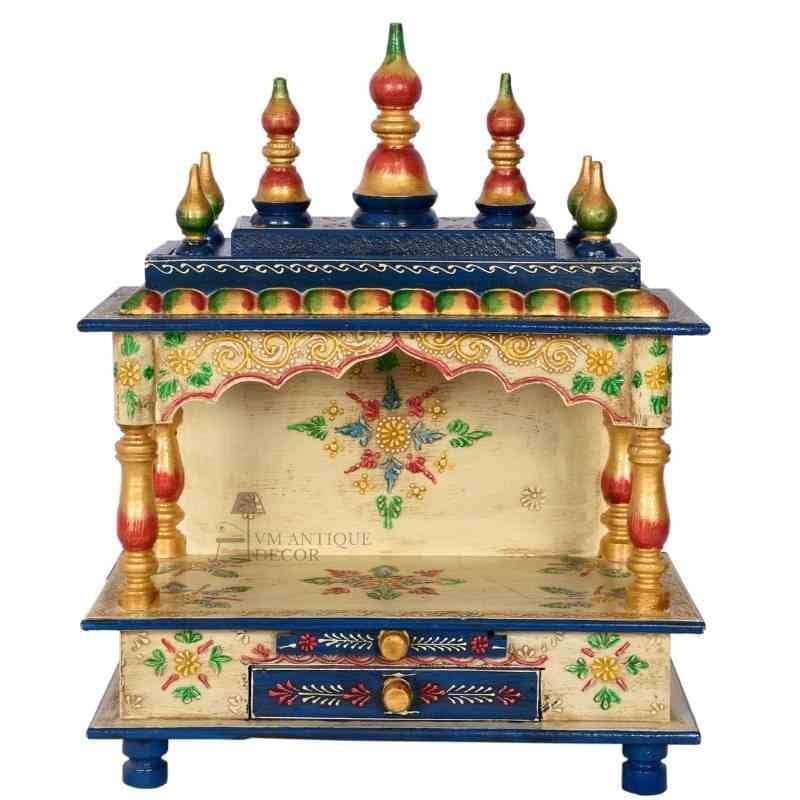 Wood Hindu Religion Painted Temple,Pooja Stand Mandir